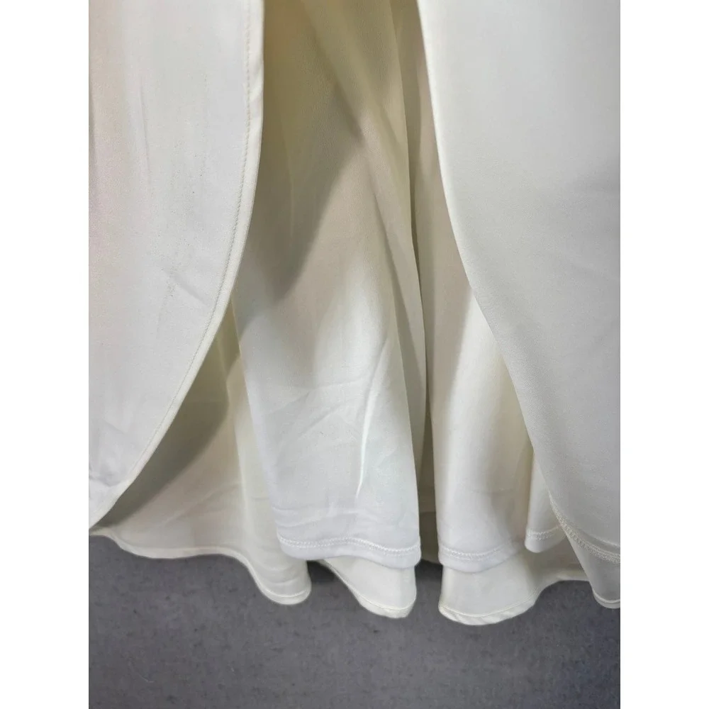 UDT Fashion Un Deux Trois Dress Kids 16 Ivory Satin Fit Flare Sleeveless V-Back